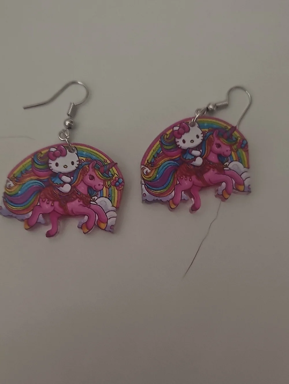 Hello Kitty Rainbow Unicorn Pink Drop Earrings